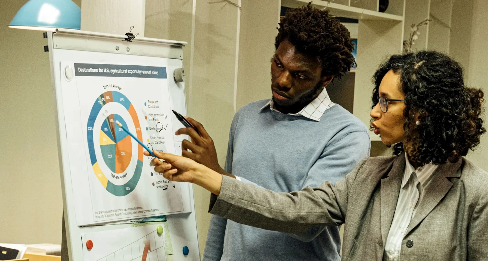 African professionals reviewing research findings